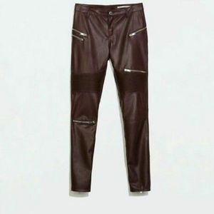 Zara faux leather biker pants